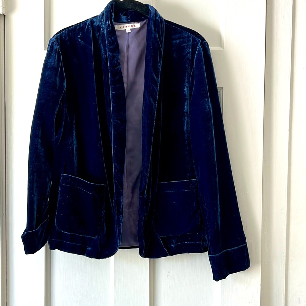Xirena XS blue velvet blazer